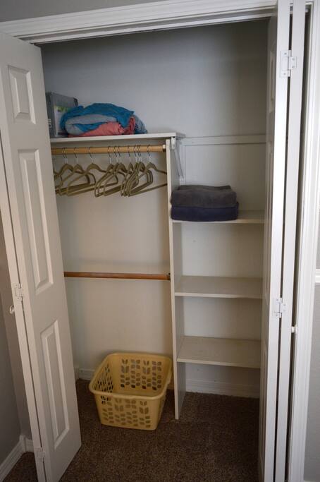 Space to hang your things and extra towels for your stay.