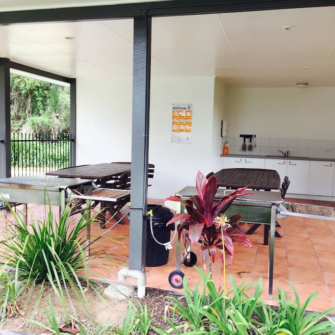 BBQ area poolside with gas Barbie and kitchenette
