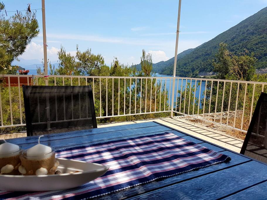 Terrace with stunning view, dining table