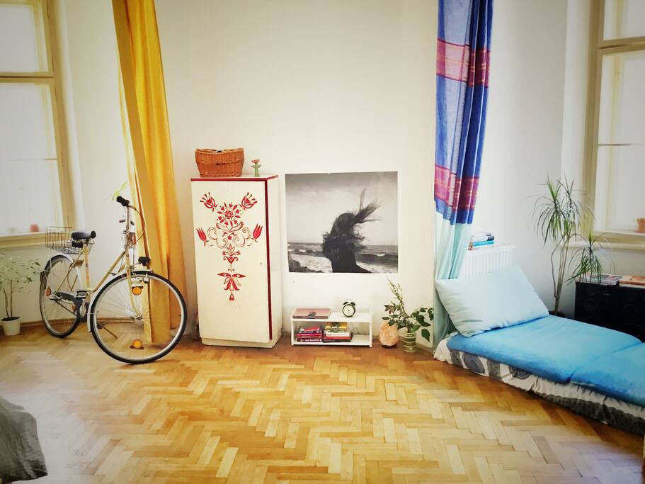 The room si very big with 2 big windows