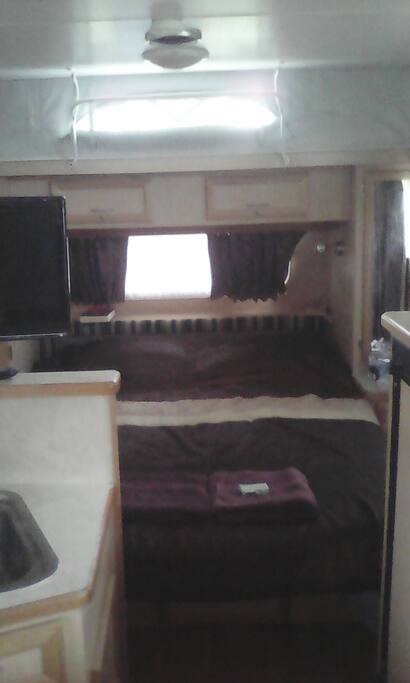 comfortable double bed linen supplied