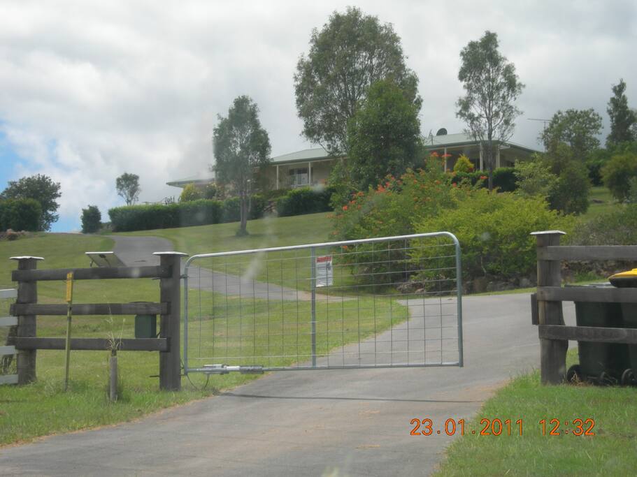 The gated entrance of Peaceful haven