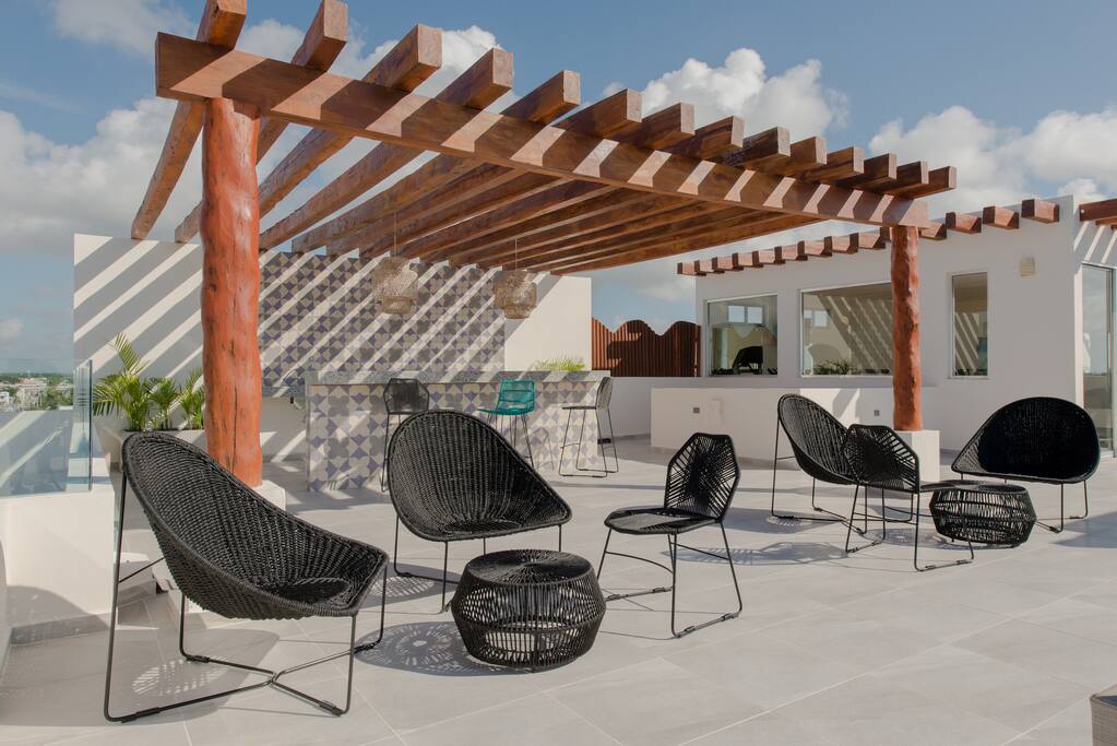 Rooftop lounge area