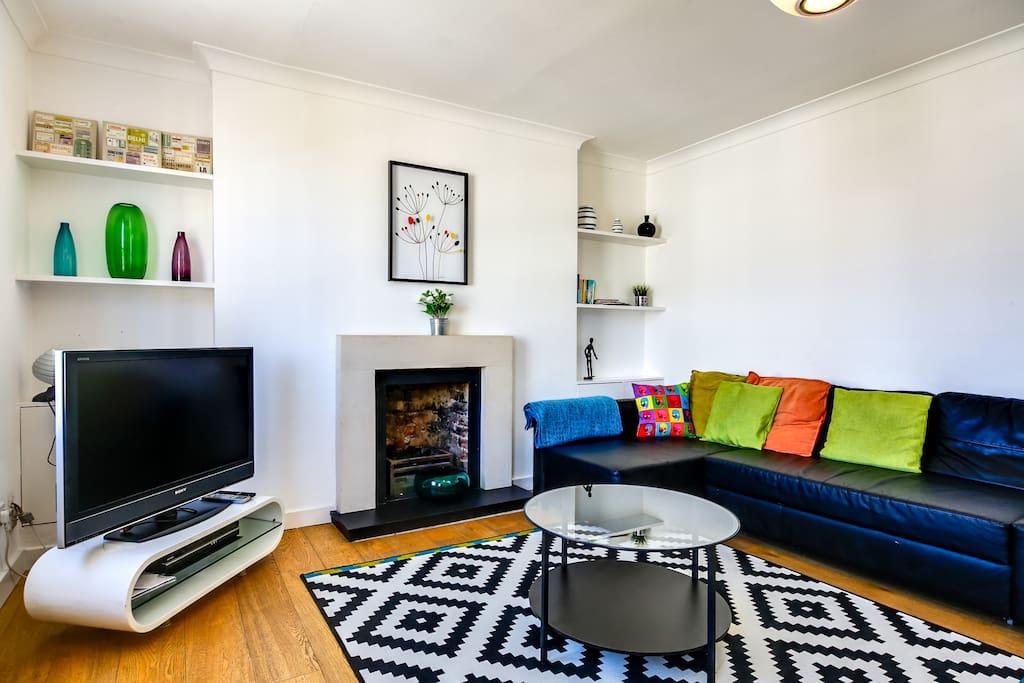 The open-plan living area.