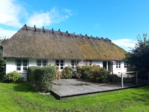 Thatched 19th century idyll near the fjord