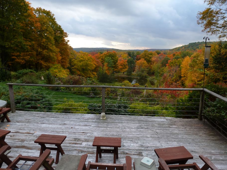 Enjoy fabulous New England fall foliage from our deck