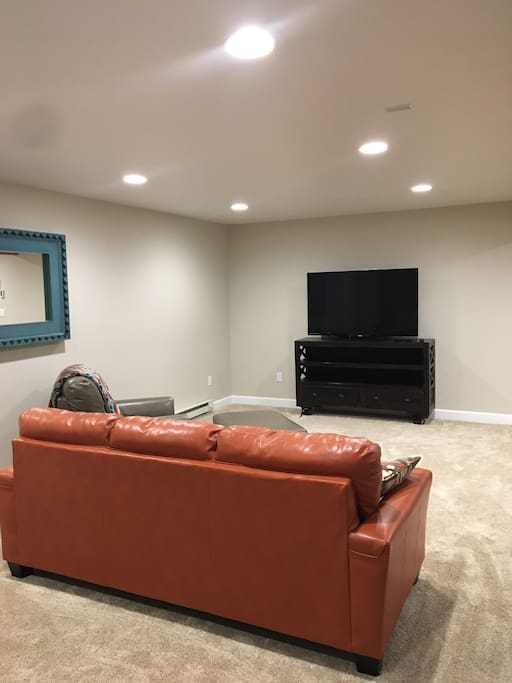 Spacious living area with Smart TV