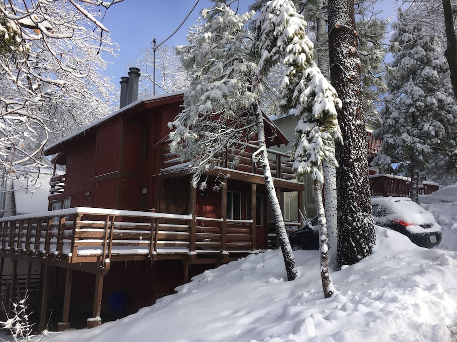 Beautiful 2-story cabin with fireplaces and balconies.