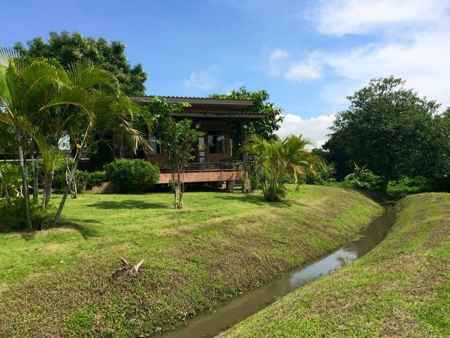 Orange bungalow.