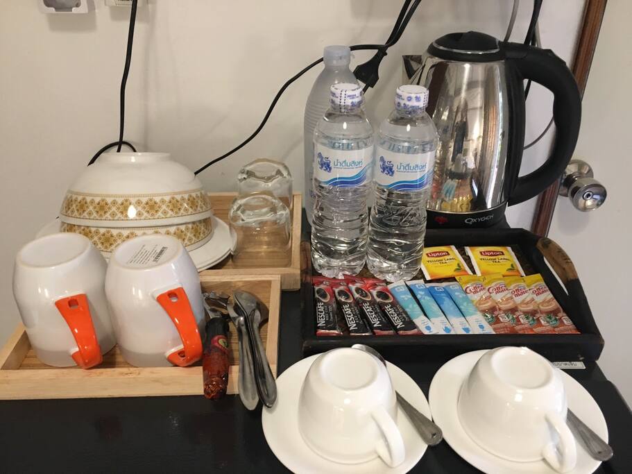 Complimentary drinks in the room