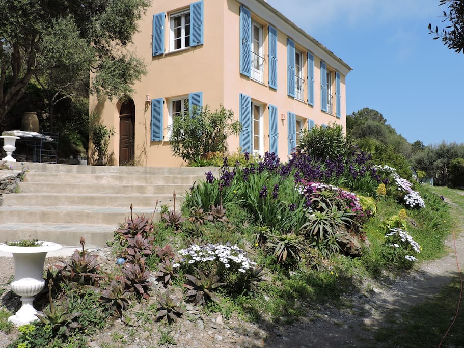 accès à la maison par escalier
