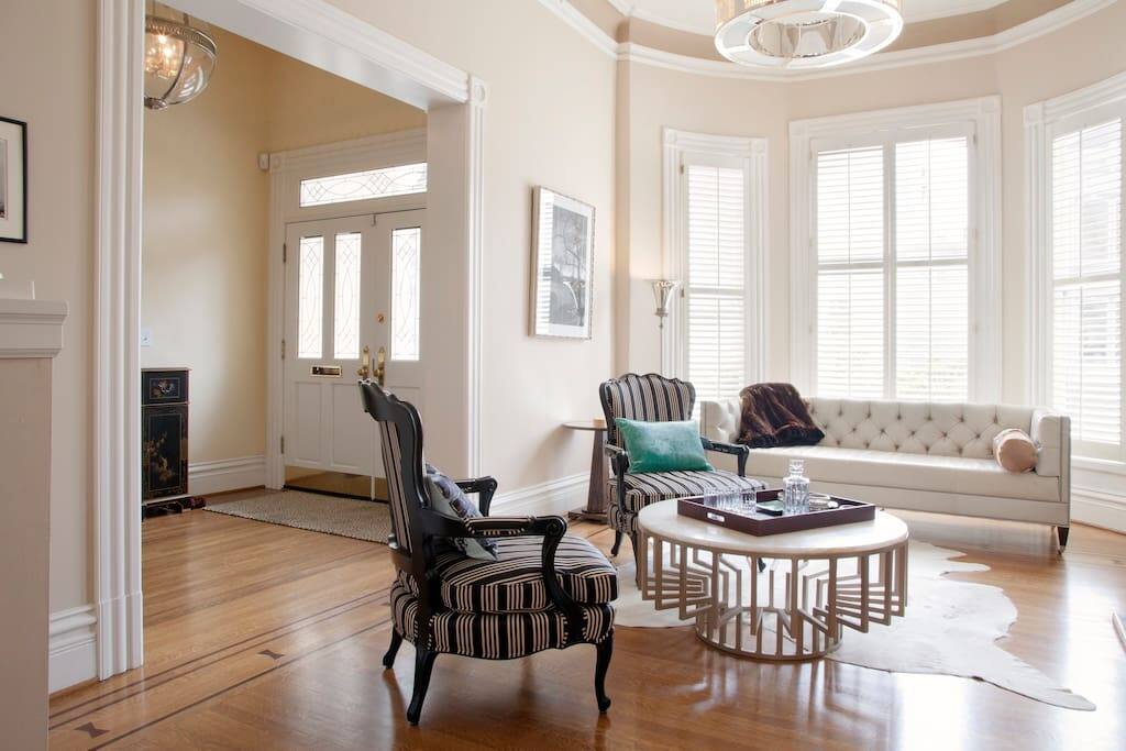 Another angle of the parlor, looking to the entrance on the left.