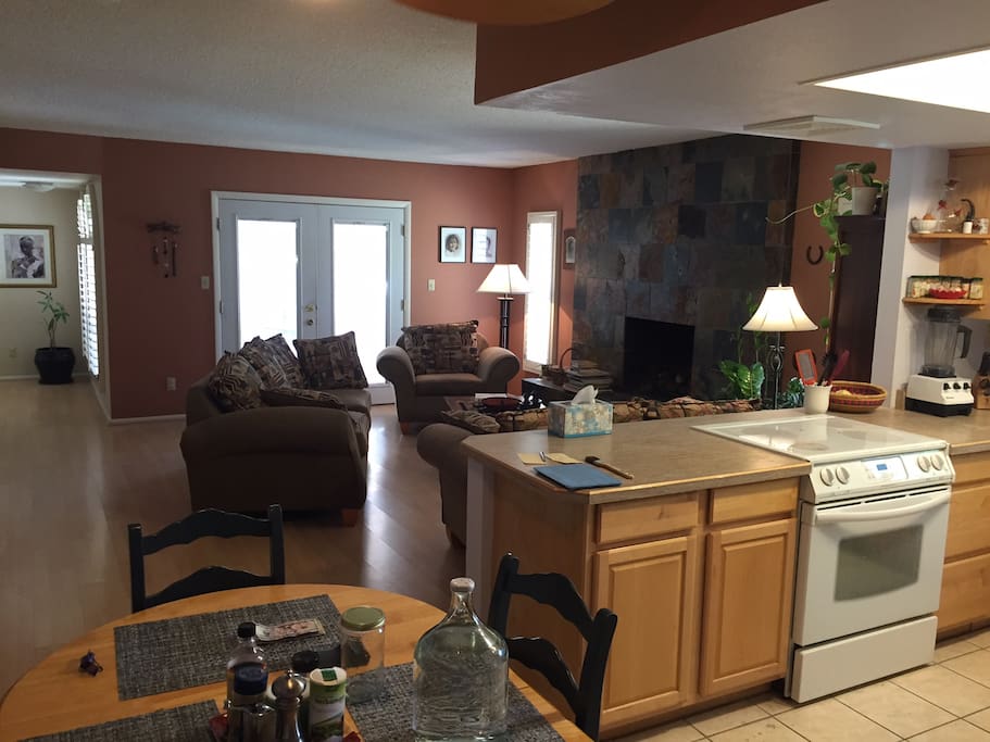 Family room and kitchen