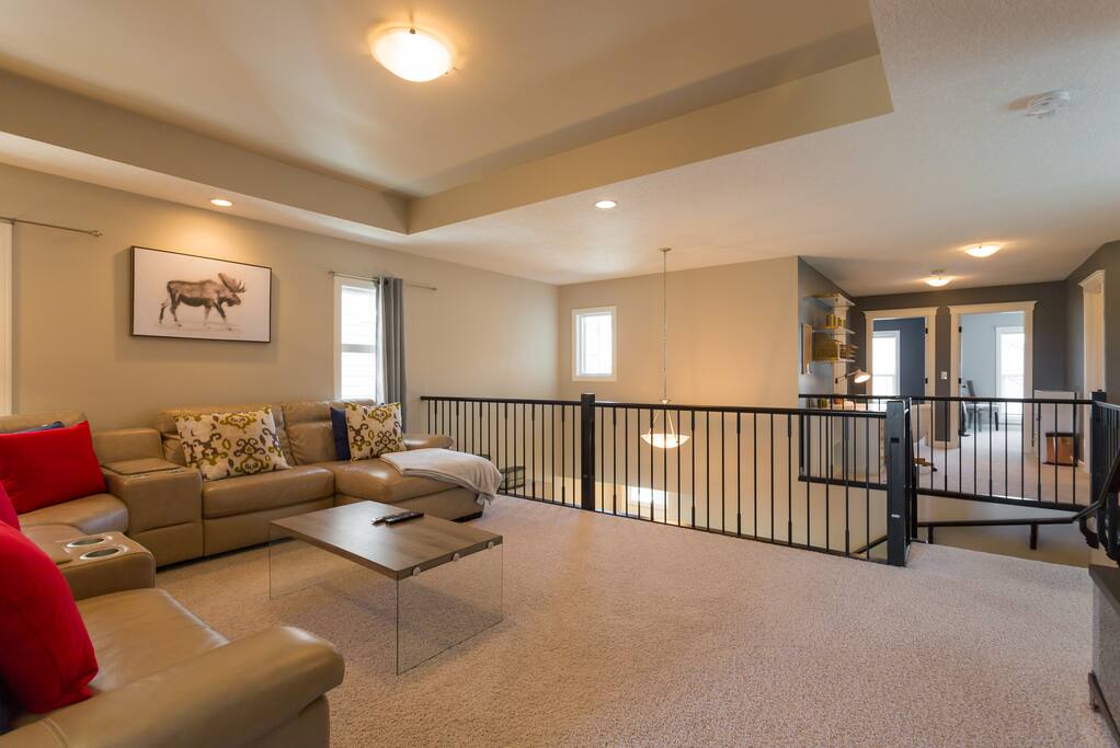 Loft Bonus Room Looking Towards Staircase and Office Area