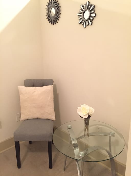 Sitting area in the bedroom.