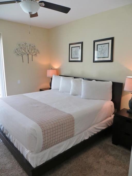 There's a king bed in the master bedroom.