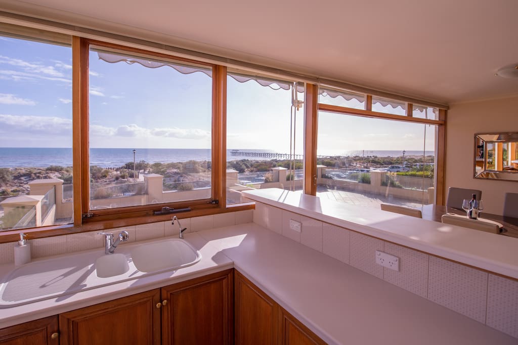 If you must wash the dishes (and you don't really need to...there is a Miele dishwasher), at least it's good to have a stunning view.