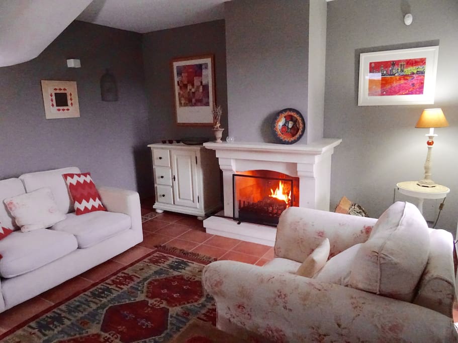 Sitting room with open fire