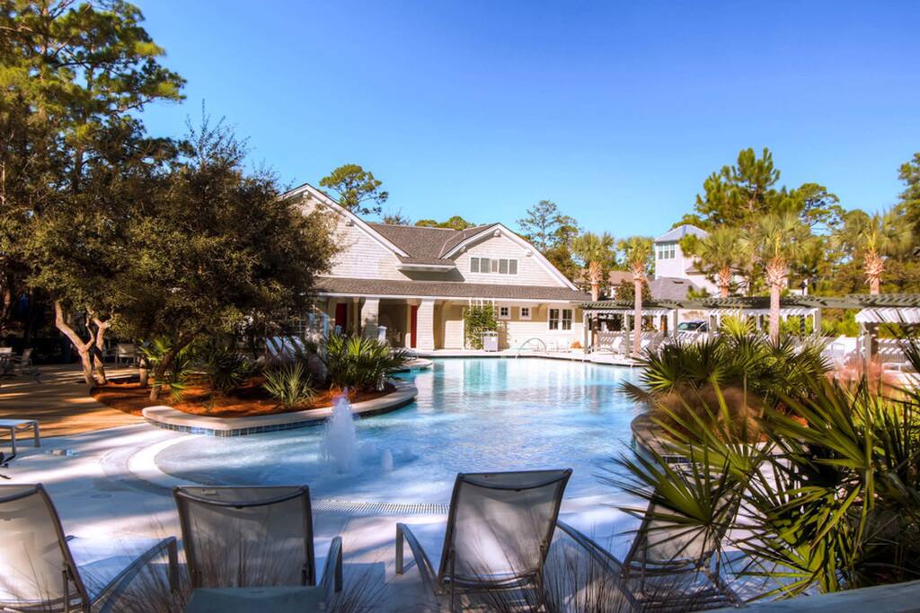 The Watersound West Beach community pool is another popular gathering place.
