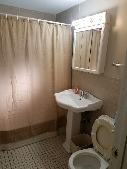 Bathroom with newly finished tub