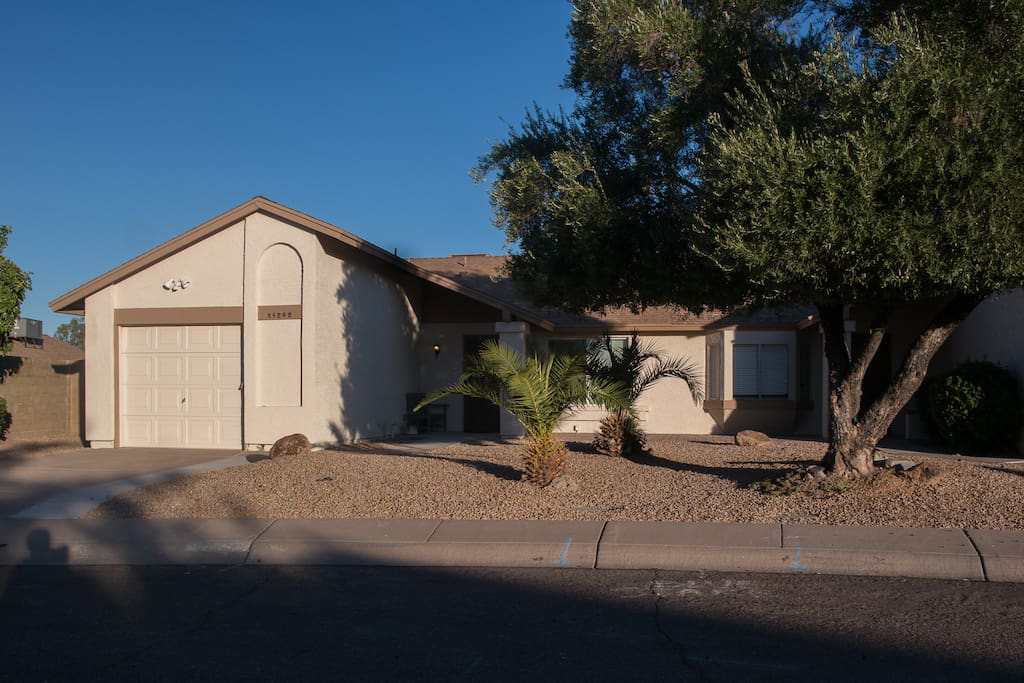 The home is located on a quiet cul-de-sak and shares a common wall with a second home. There is a security gate at the front door with deadbolt. We live full time in the cul-de-sak and consider the area very safe.
