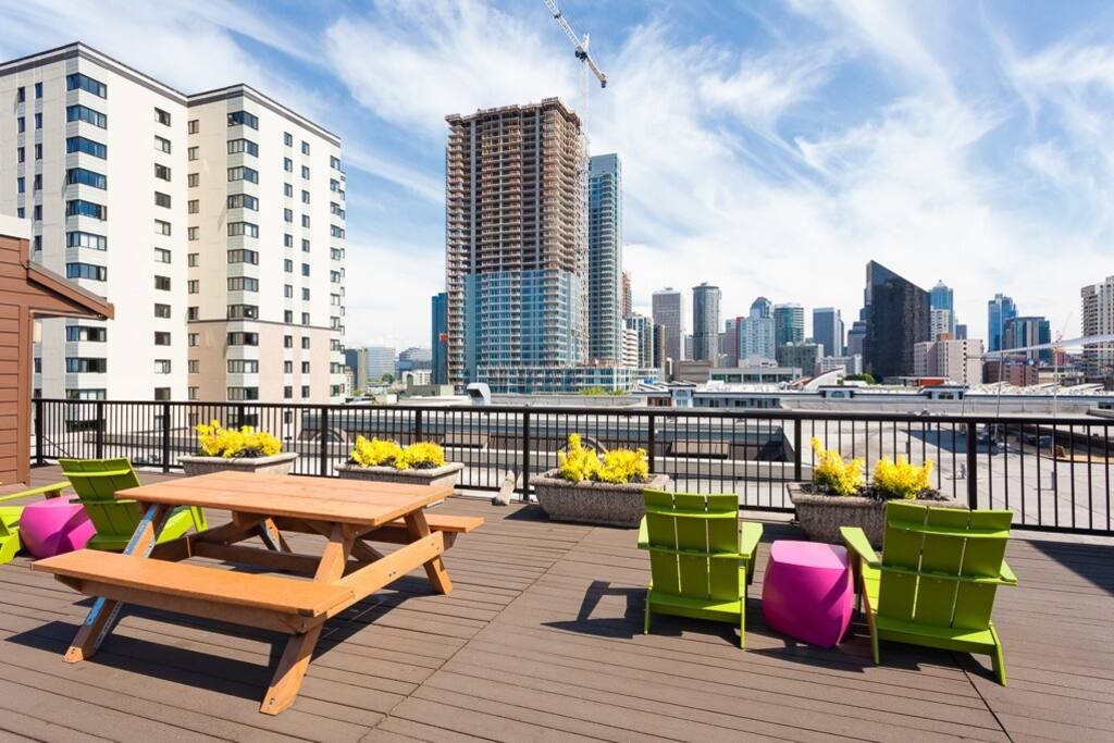 Plenty of seating to enjoy the best views in Seattle