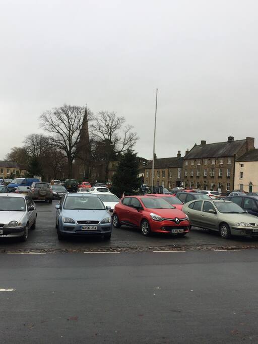 Market place view with masham church in the distance.