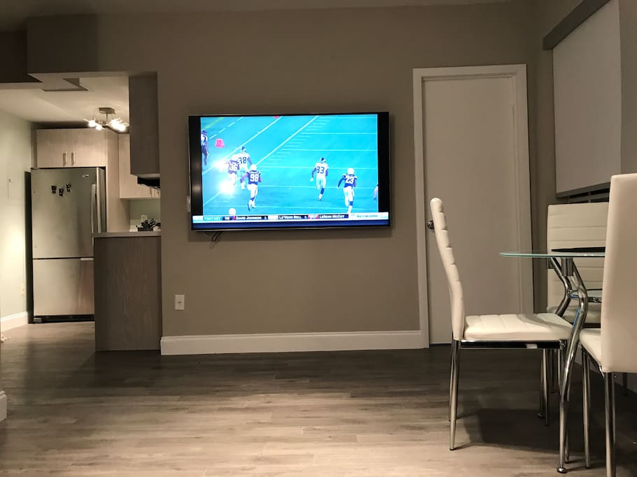 60 + inch television with Cable, Wifi, Netflix, HBO + more
