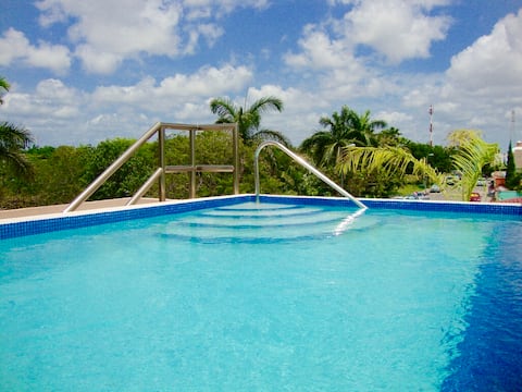 Top Airbnb: Gorgeous house, private pool and rooftop palapa in Supermanzana 325