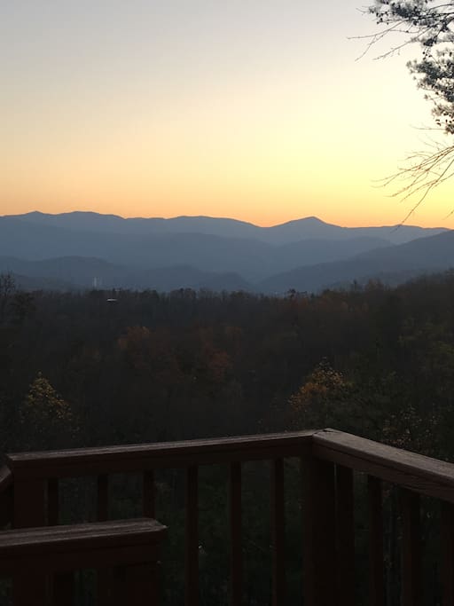 The Great Smoky Mountains from the back wrap around porch.