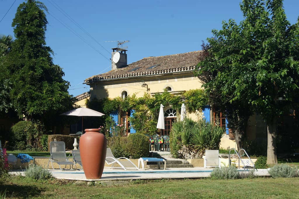 One of the two pools at Domaine de Beausoleil