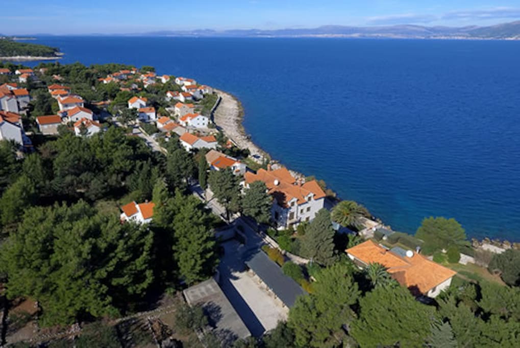 Aerial view of the house