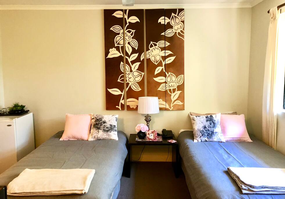 Dual Key apartment with king sized single beds, we can push together for a king size bed if you prefer.