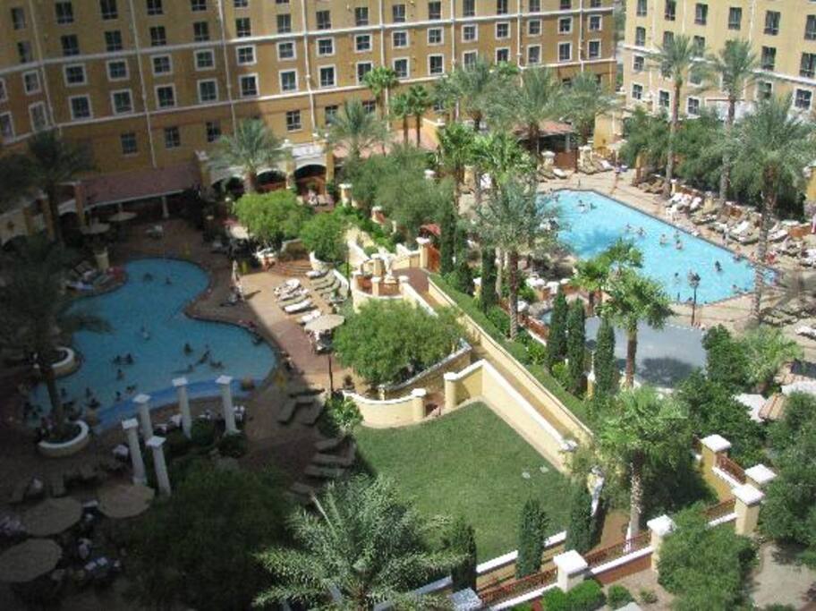 HUGE POOL AREA AT WYNDHAM GRAND DESERT RESORT