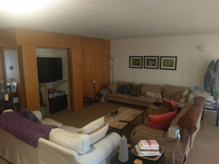 Living Room with TV complete with Netflix and Hulu