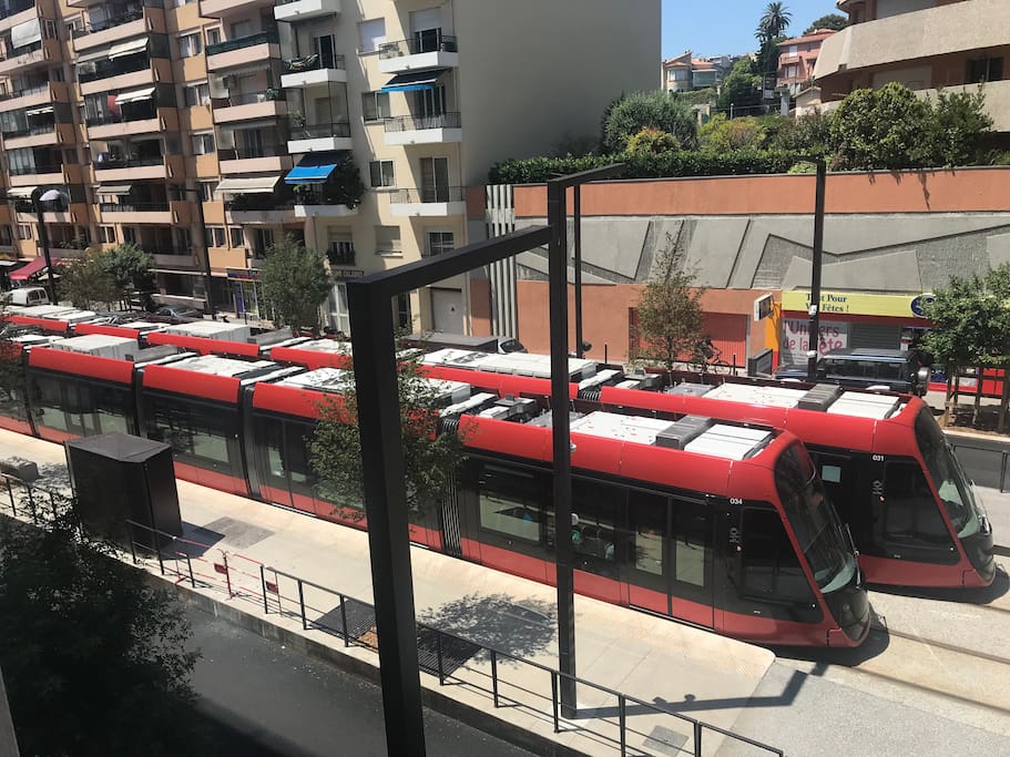 Ste Helene tram stop located at our back door. 10 minutes to/from the airport. Connecting to Nice Centre; Old Town and Harbour from mid-2019.