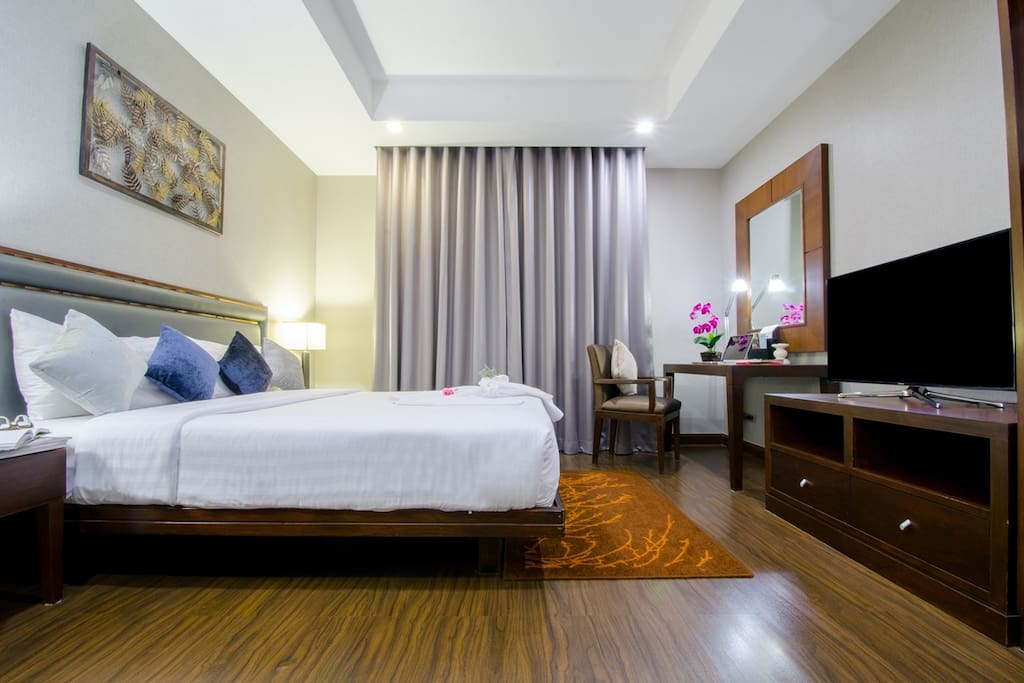 Bedroom with Flat Screen TV
