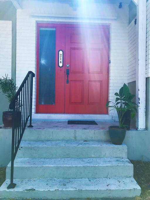 entrance way to home just through the red door.