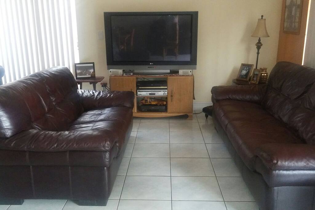 The living room.