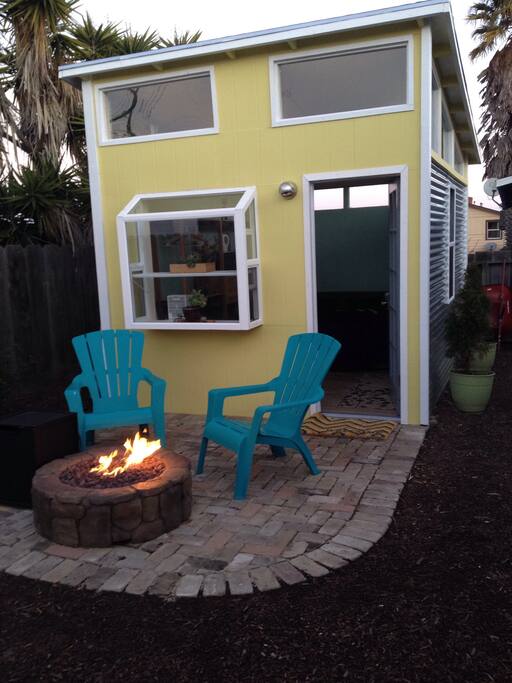 Fire pit for relaxing after a day at the beach.