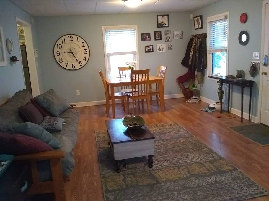 Back room living area with futon.