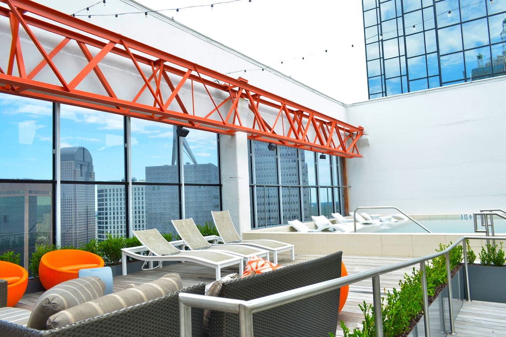 rooftop pool + hangout area