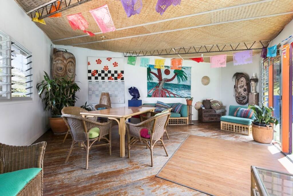 The communal cabana area