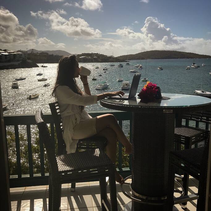 Enjoy a cup of coffee with a glimpse of unobstructed paradise