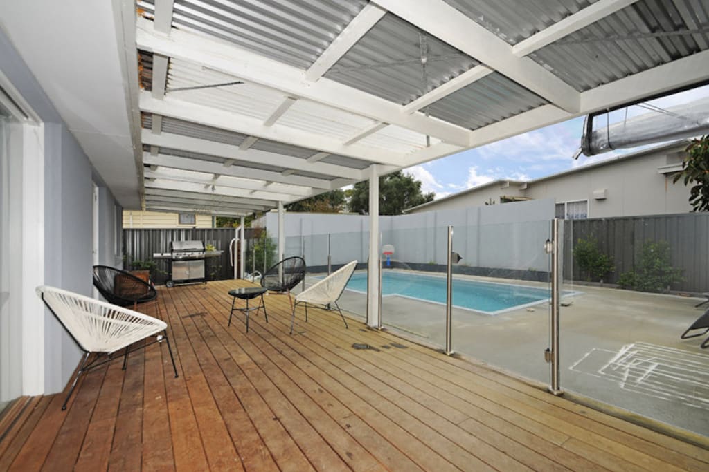 Large undercover deck with bbq