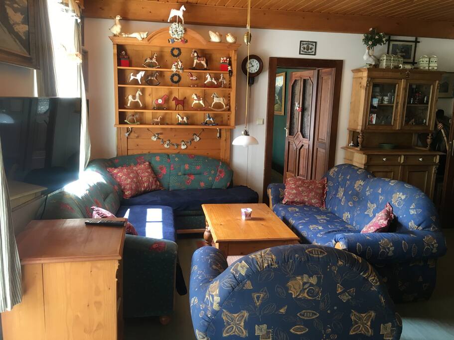 Comfy sofa area to rest after a day outside