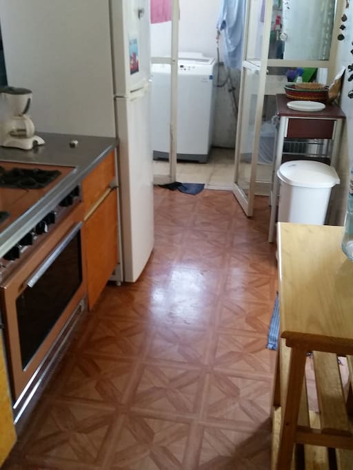 Full Kitchen! Gas stove, full refrigerator and walk-in cupboard