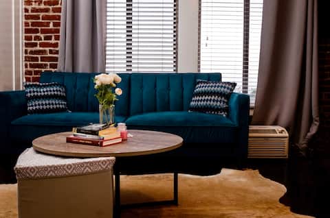 Cozy Studio with Room Divider and walk in Closet!