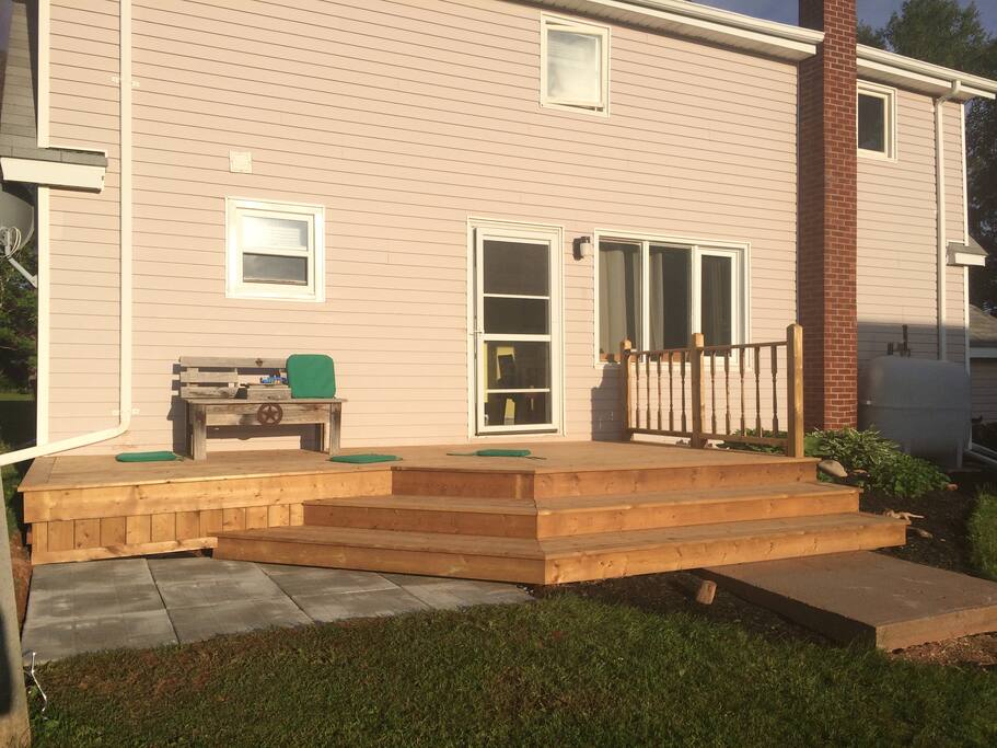 New back deck for the morning sun! This is also the main door!