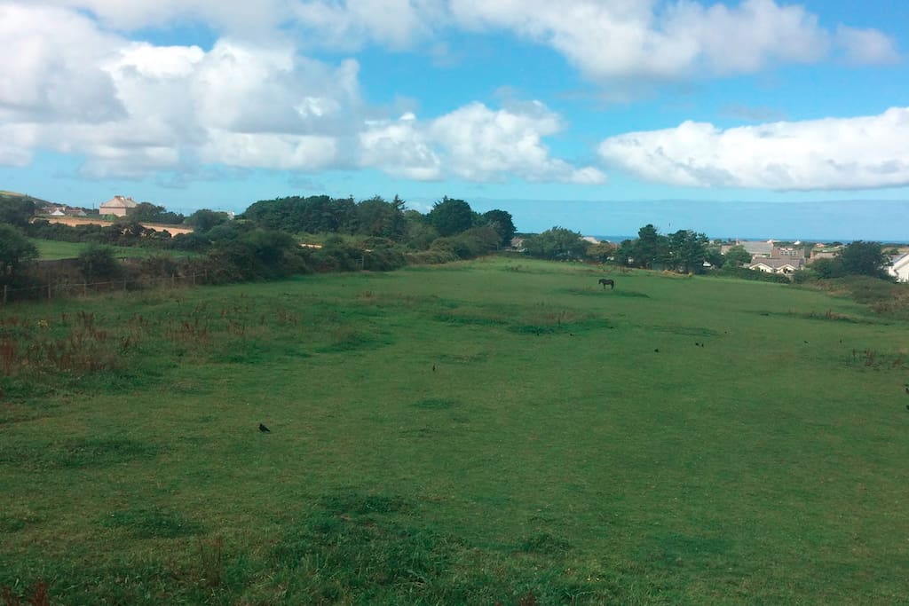 lovely view from the guest house- can just see the sea
